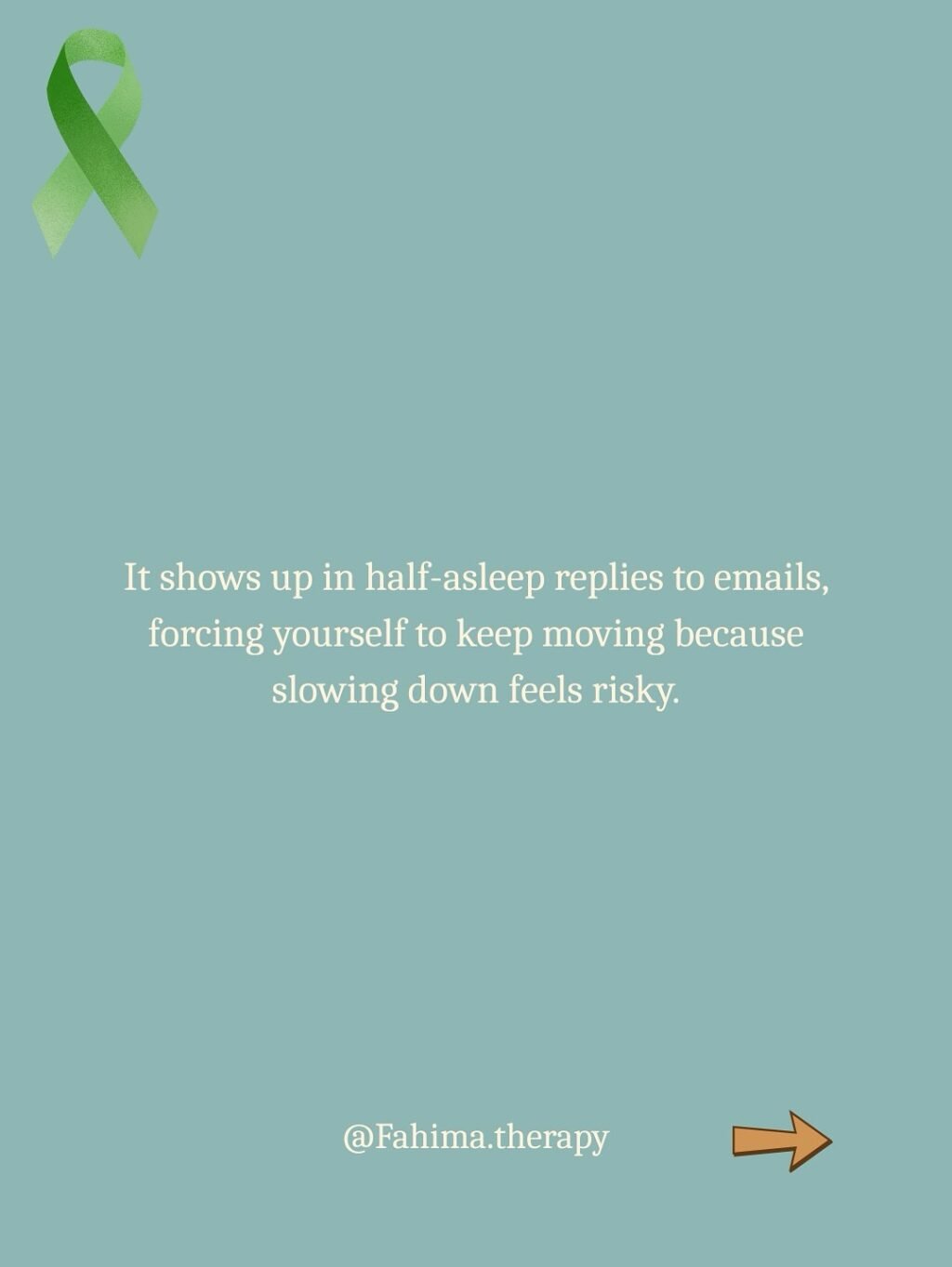 Instagram post from fahima.therapy. This post is in position 2.