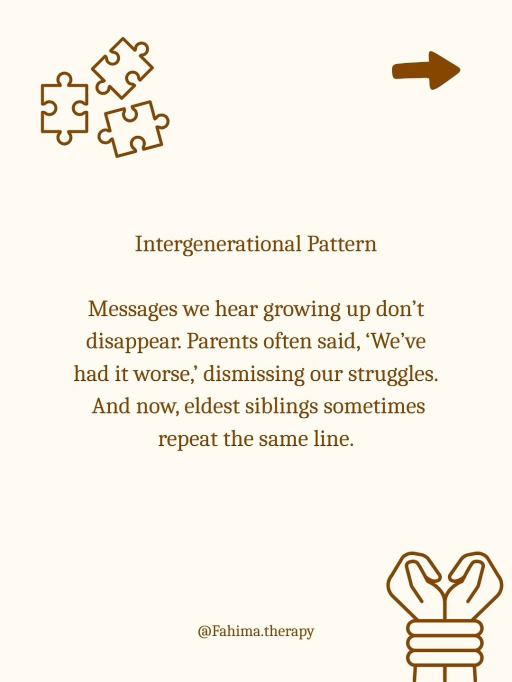 Instagram post from fahima.therapy. This post is in position 1.