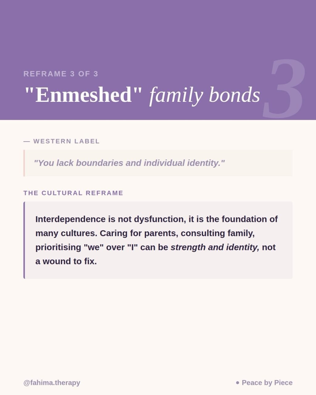 Instagram post from fahima.therapy. This post is in position 3.