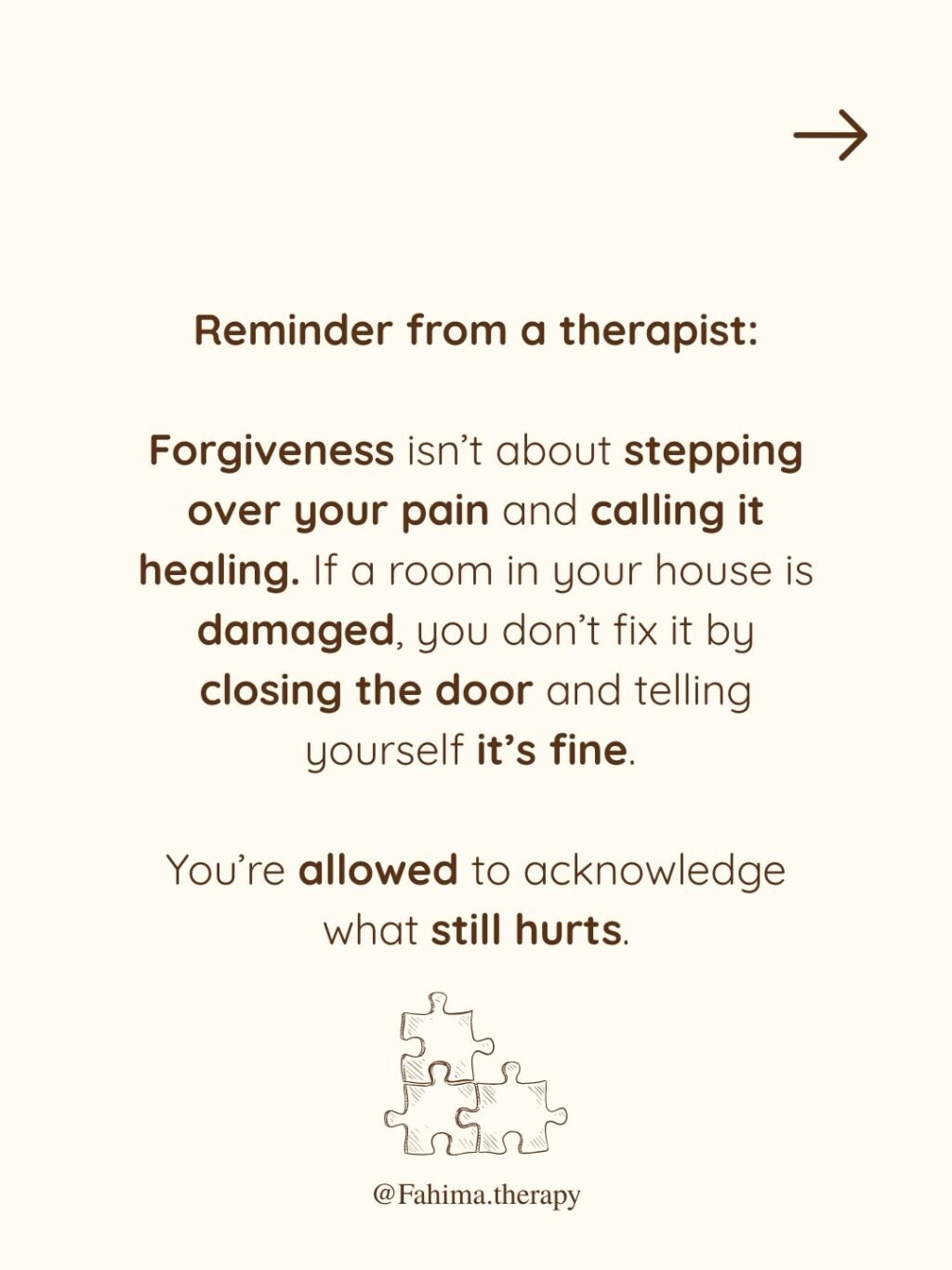 Instagram post from fahima.therapy. This post is in position 0.