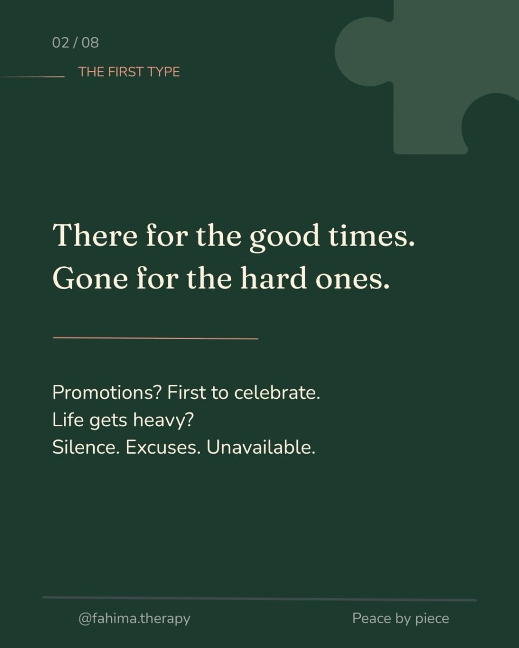 Instagram post from fahima.therapy. This post is in position 1.