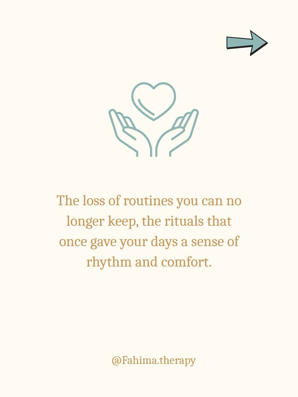 Instagram post from fahima.therapy. This post is in position 1.