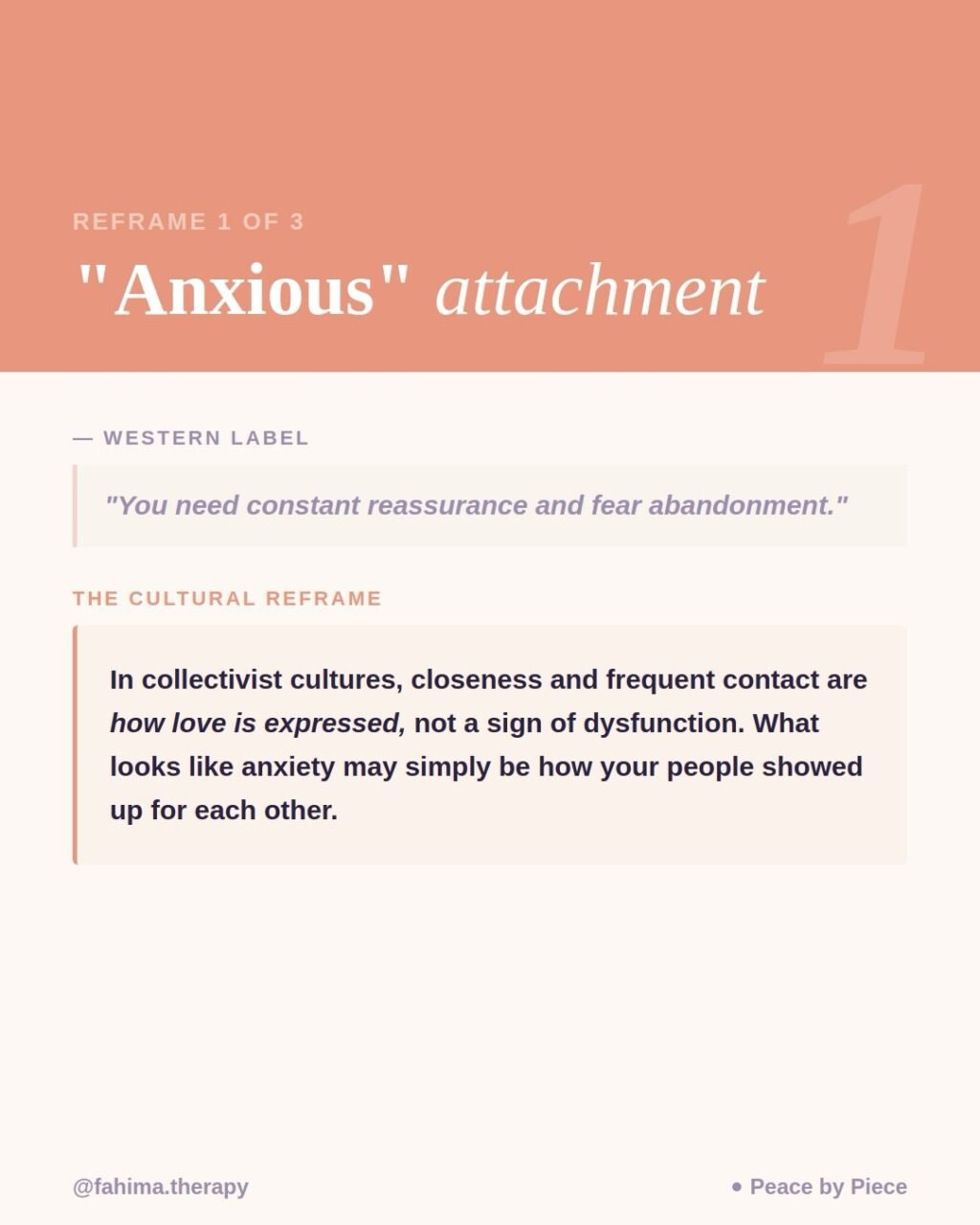 Instagram post from fahima.therapy. This post is in position 1.