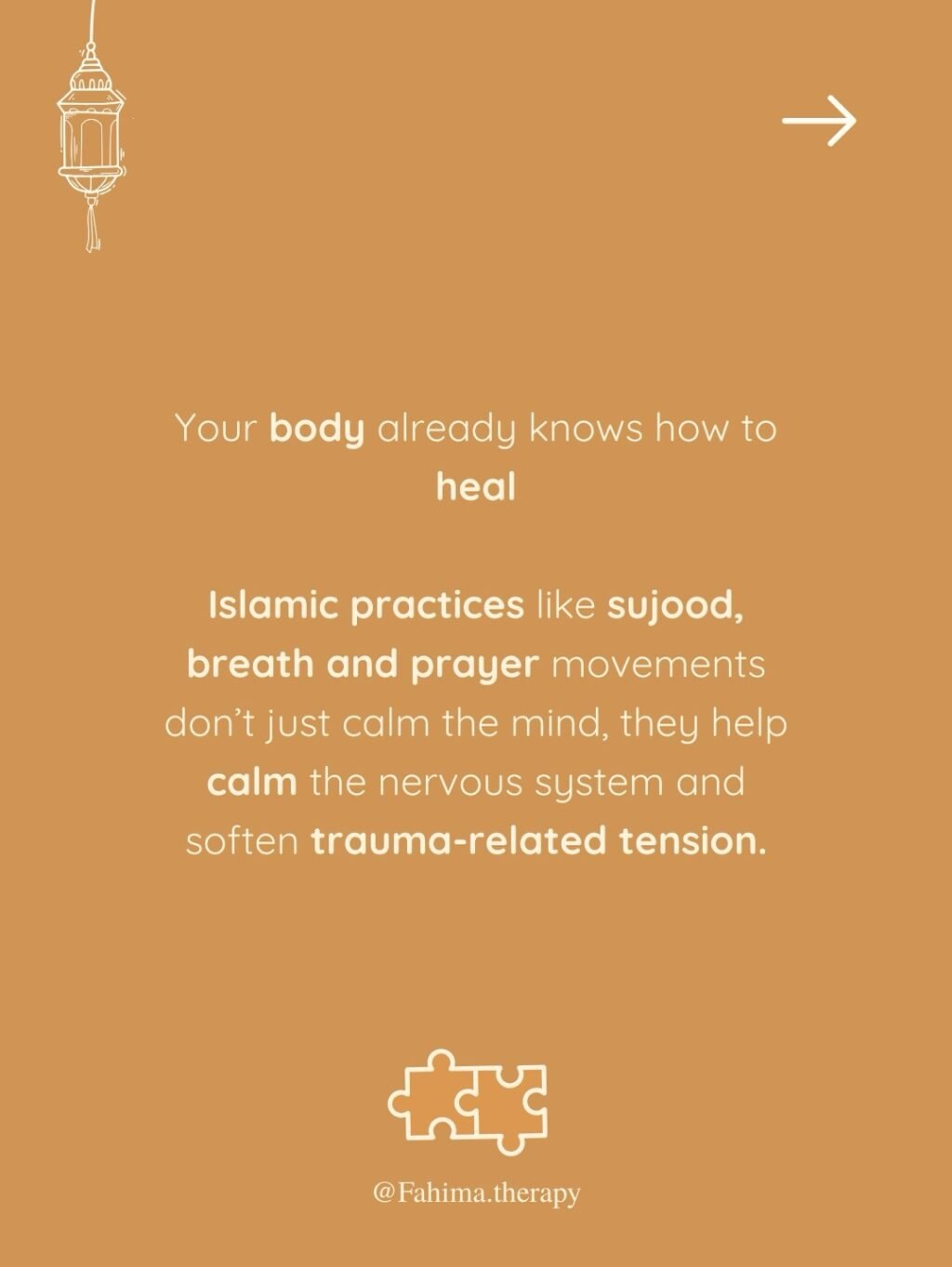 Instagram post from fahima.therapy. This post is in position 1.