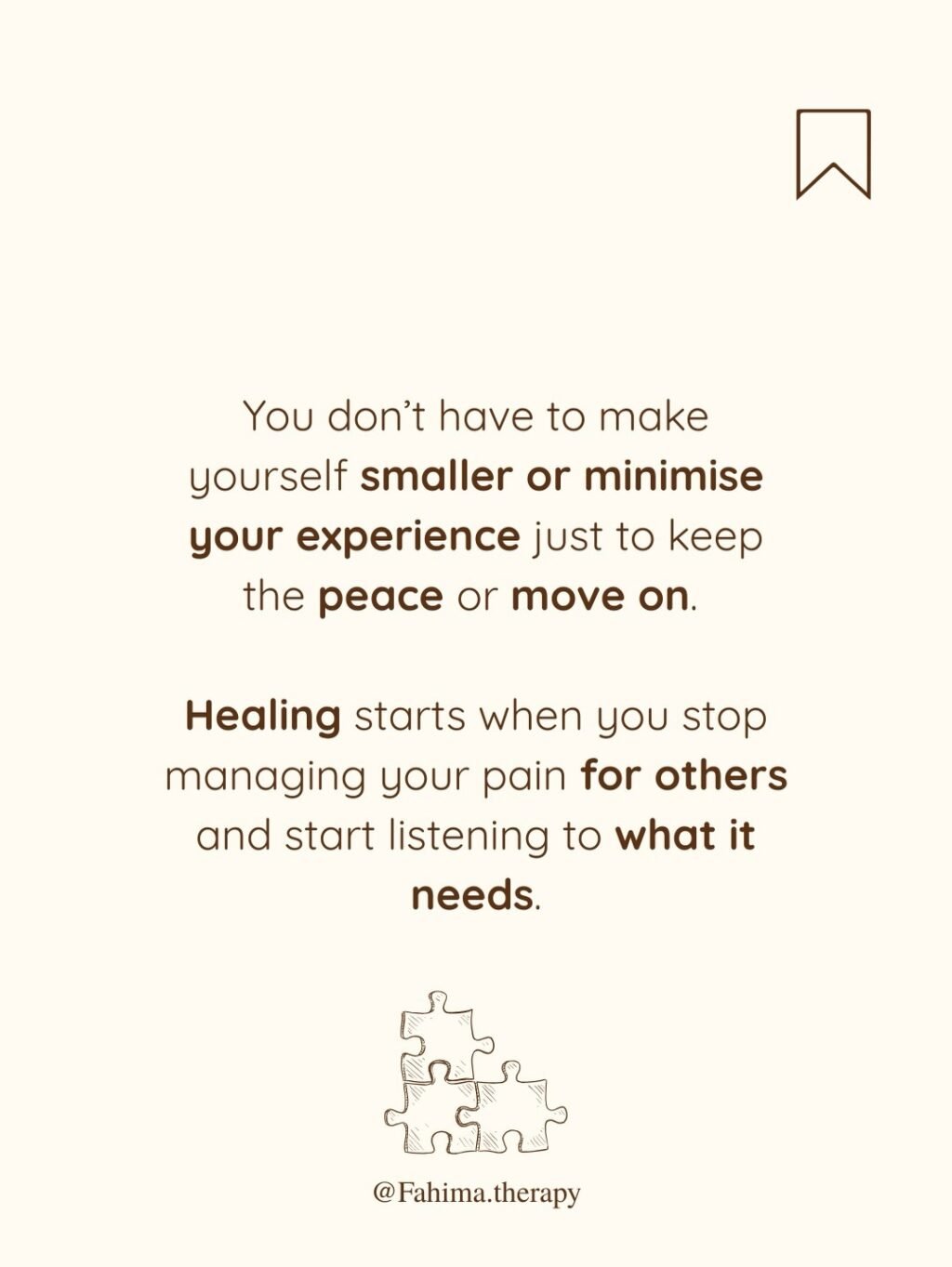 Instagram post from fahima.therapy. This post is in position 1.