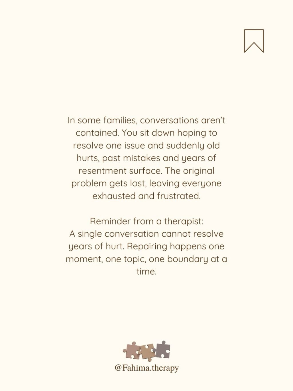 Instagram post from fahima.therapy. This post is in position 2.