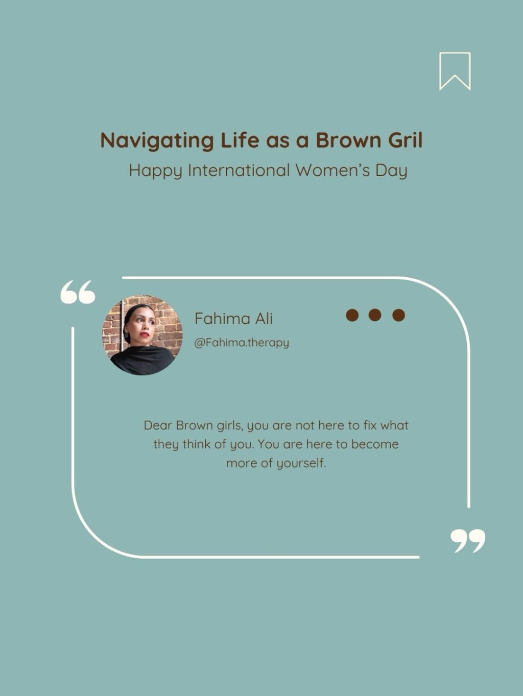 Instagram post from fahima.therapy. This post is in position 4.