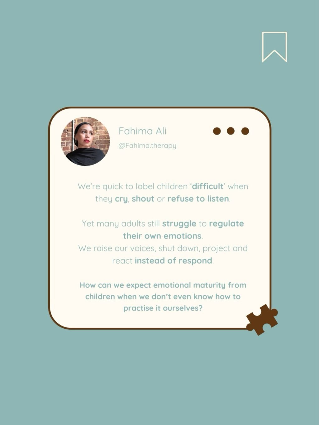 Instagram post from fahima.therapy. This post is in position 0.