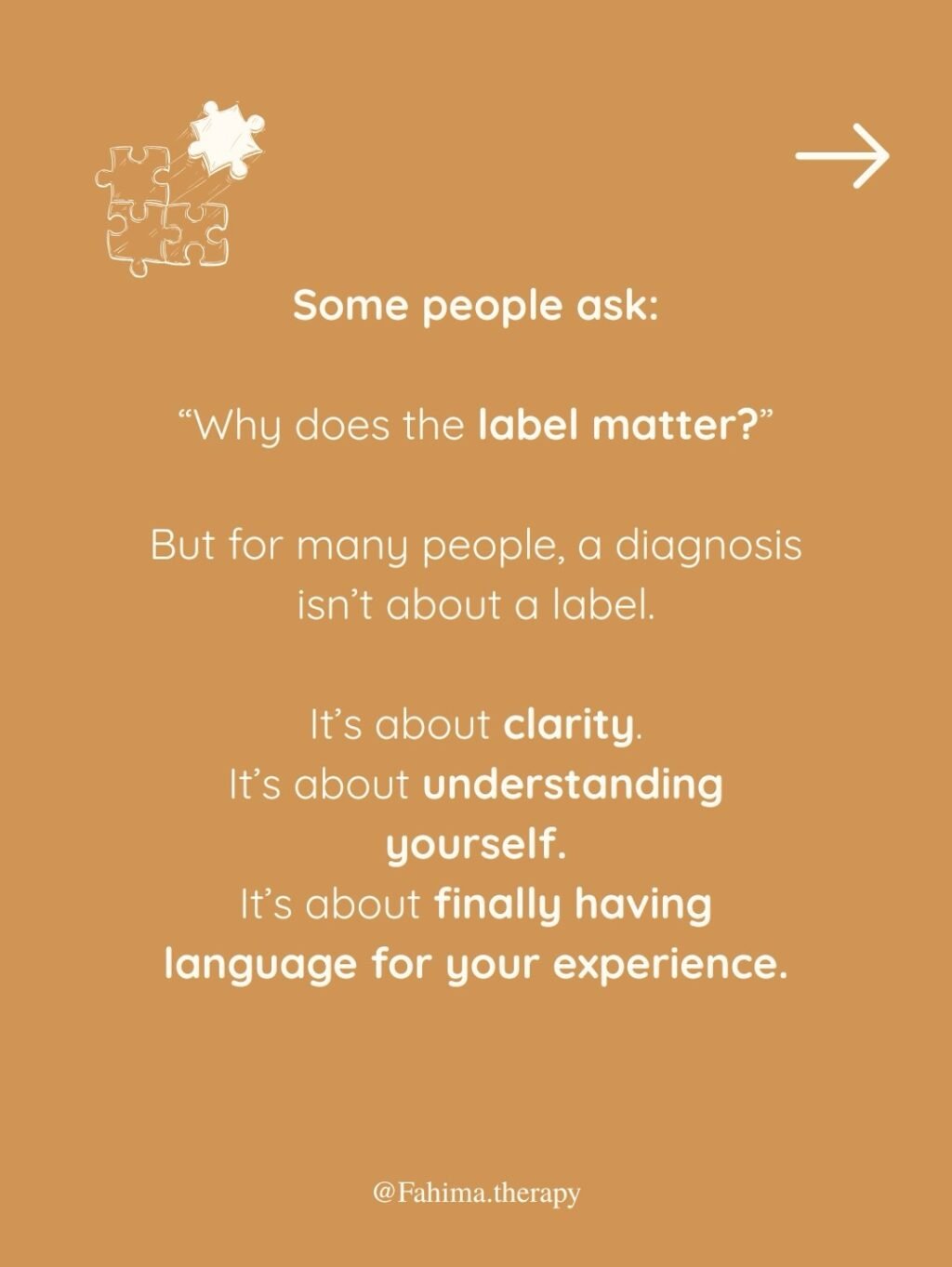 Instagram post from fahima.therapy. This post is in position 6.