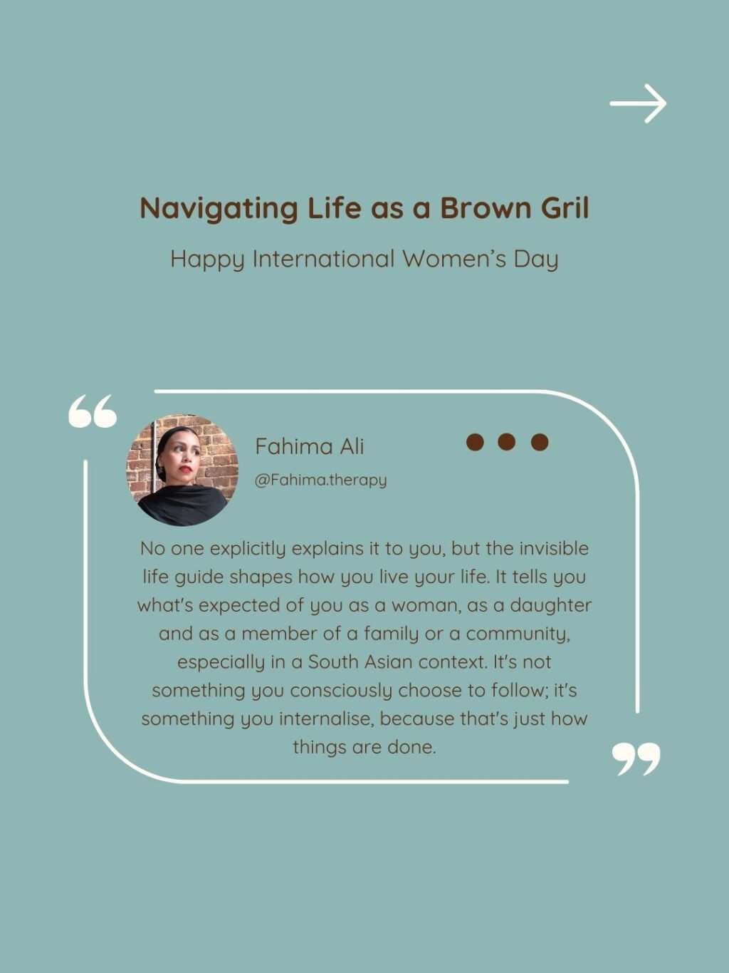 Instagram post from fahima.therapy. This post is in position 0.